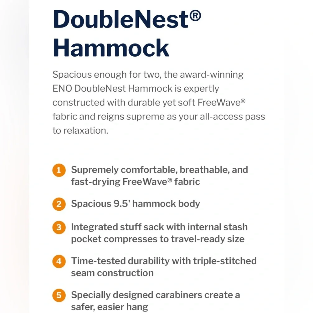 NEW - Eno DoubleNest Hammock and Suspension Straps - Red/Charcoal - Picture 6 of 10